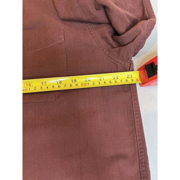 LL Bean Shirt Men's M Tall Maroon Button Front Thick Long Sleeve 278630 - Picture 6 of 7